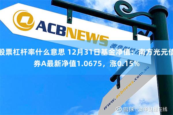 股票杠杆率什么意思 12月31日基金净值：南方光元债券A最新净值1.0675，涨0.15%