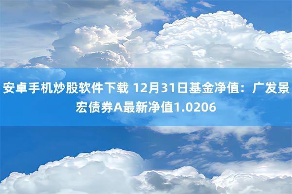 安卓手机炒股软件下载 12月31日基金净值：广发景宏债券A最新净值1.0206