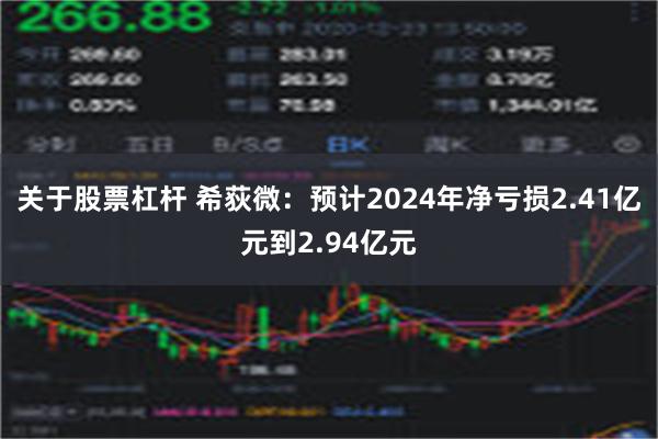 关于股票杠杆 希荻微：预计2024年净亏损2.41亿元到2.94亿元